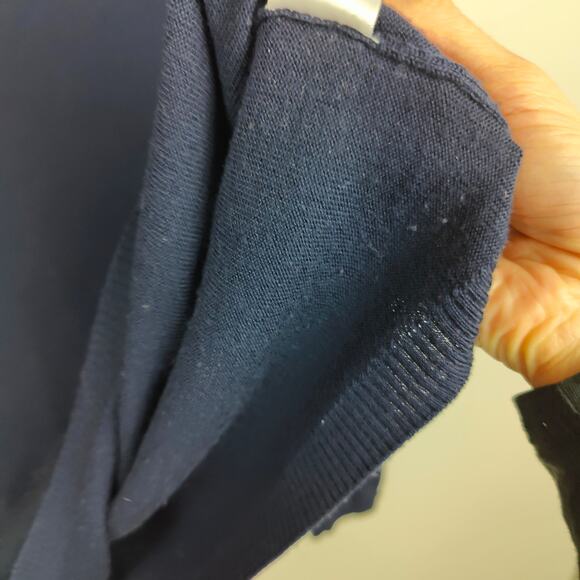 Pendleton 100% Merino Wool Sweater Womens XL Navy Blue Turtleneck Preppy - Picture 4 of 9